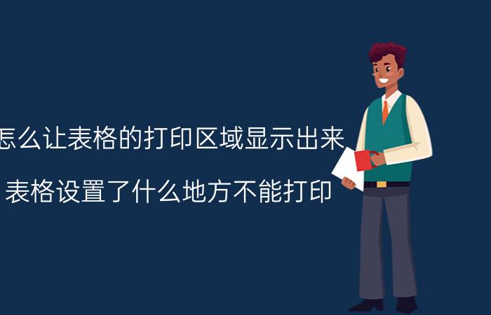 怎么让表格的打印区域显示出来 表格设置了什么地方不能打印？